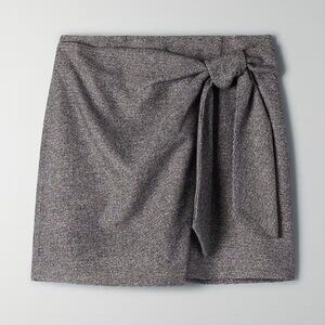 Aritzia Wilfred | Gray Faux Wrap Mini Skirt
